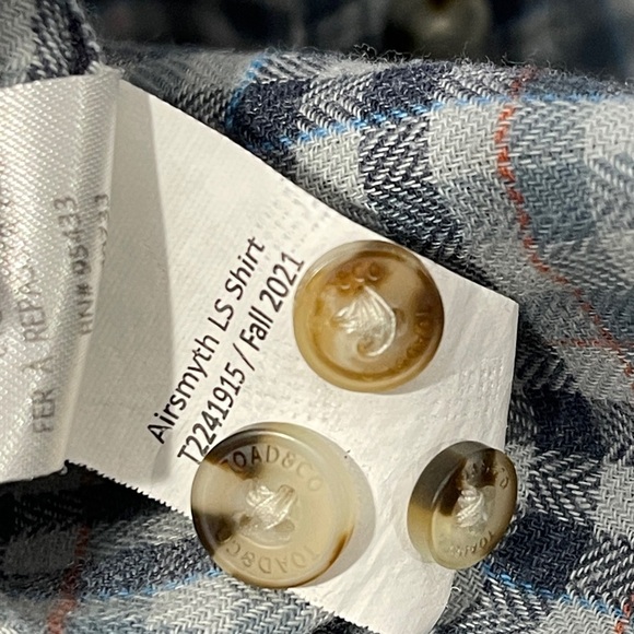 Toad & Co Airsmyth Long Sleeve Plaid Lightweight Button Front Flannel Size XXL - Picture 4 of 9